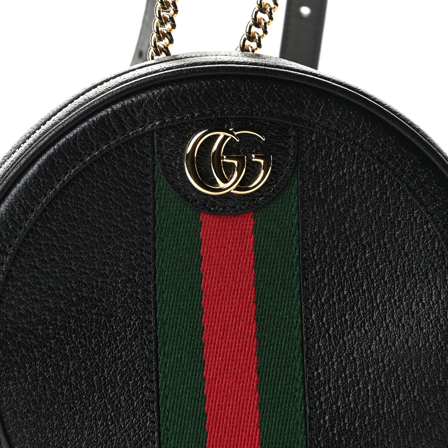 Gucci Grained Calfskin Web Mini Ophidia Round Backpack Black 6 of 9