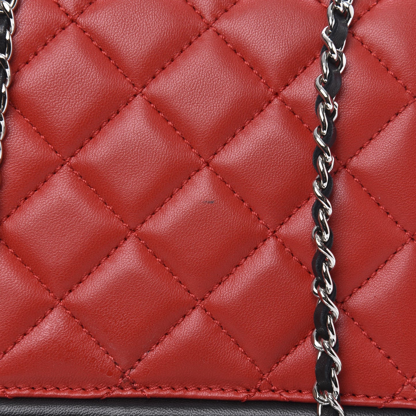 Lambskin Quilted Mini Graphic Flap Bag Red Black White