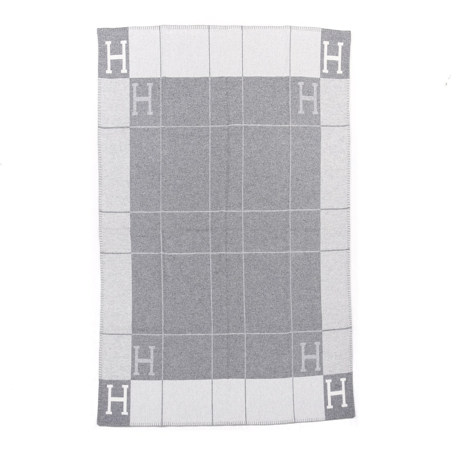 Wool Cashmere Avalon III Blanket Ecru Gris Clair
