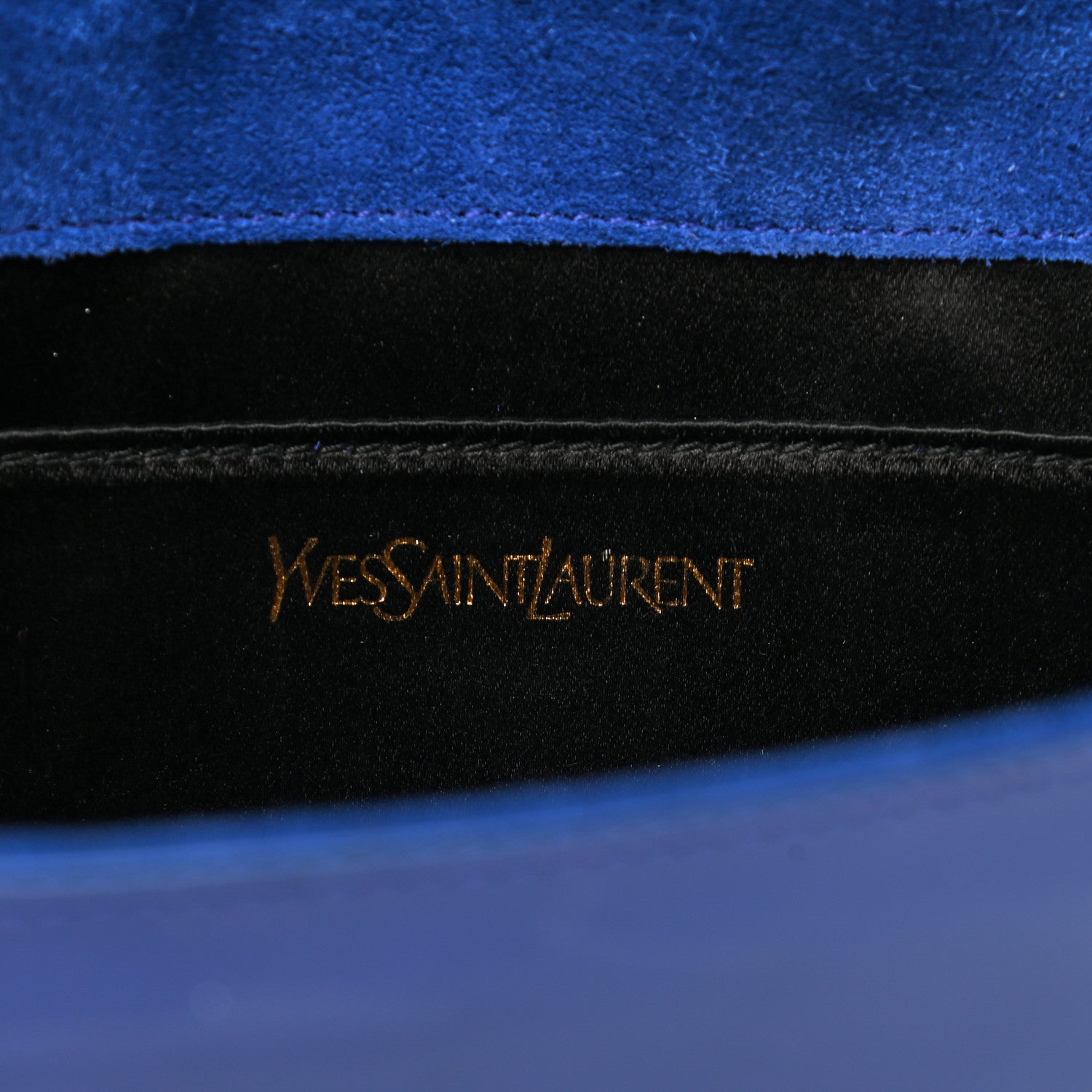 Saint Laurent Patent Calfskin Monogram Large Belle De Jour Clutch Royal Blue 6 of 12