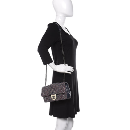 Chanel Tweed Quilted Medium Single Flap Blue Multicolor 3 of 12
