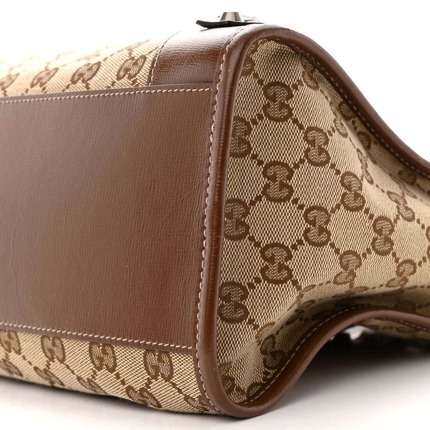 X GUCCI GG Monogram Azalea Calfskin Neo Classic Silver Hardware Medium City Beige Ebony Brown Sugar