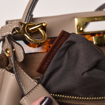 Fendi Vitello Seta Plexiglass Tortoise Medium Peekaboo Iconic Satchel Tortora 8 of 8