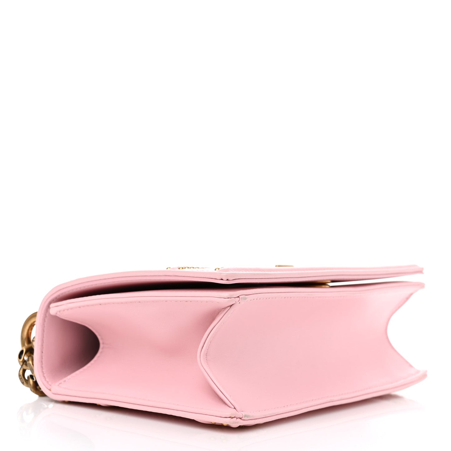 Lambskin Studded Small Diorama Flap Bag Baby Pink