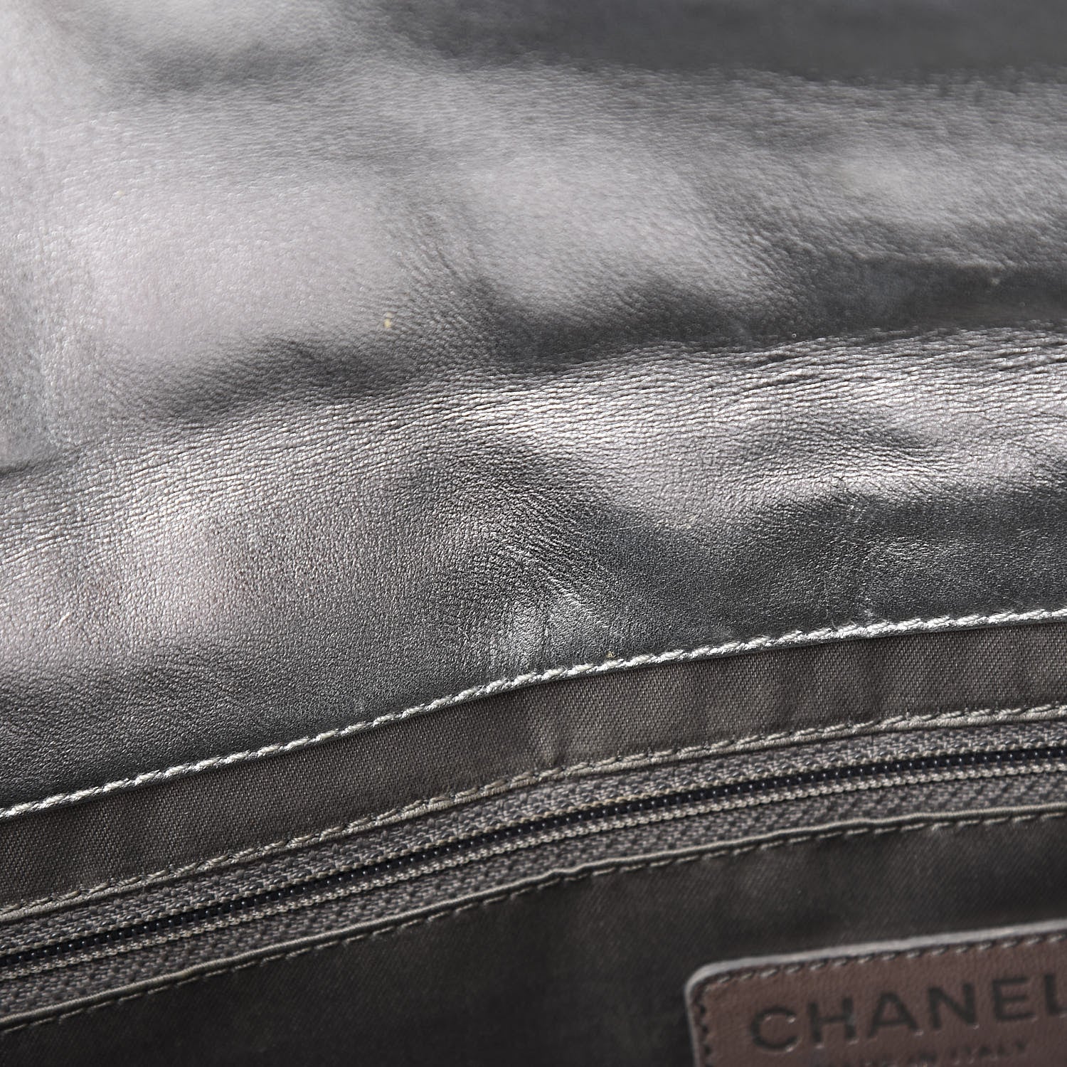 Chanel Vinyl Large Ice Cube Flap Silver 8 of 14