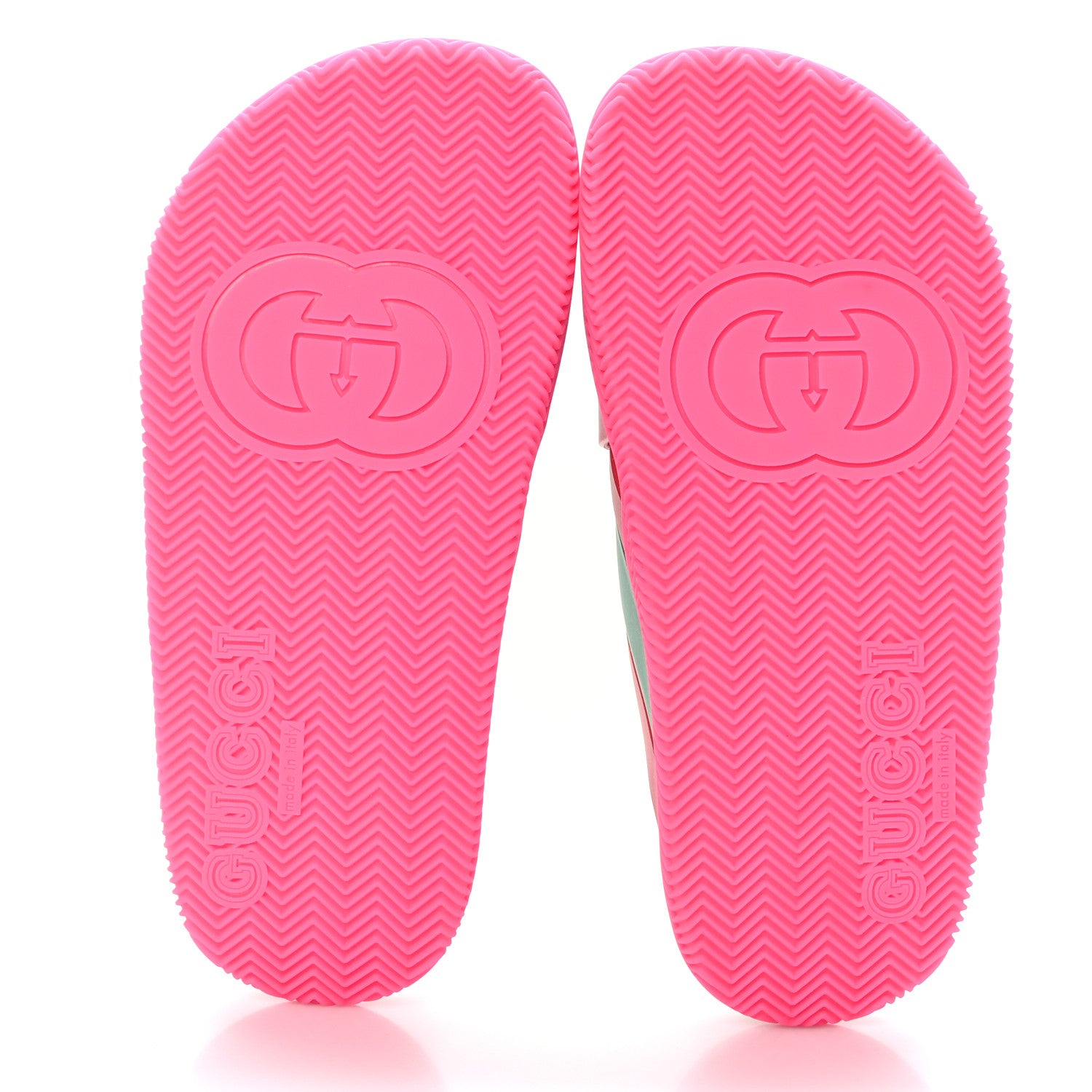 Gucci Rubber Web Womens Criss Cross Slide Sandals 35 Coral New Shamarock 5 of 8