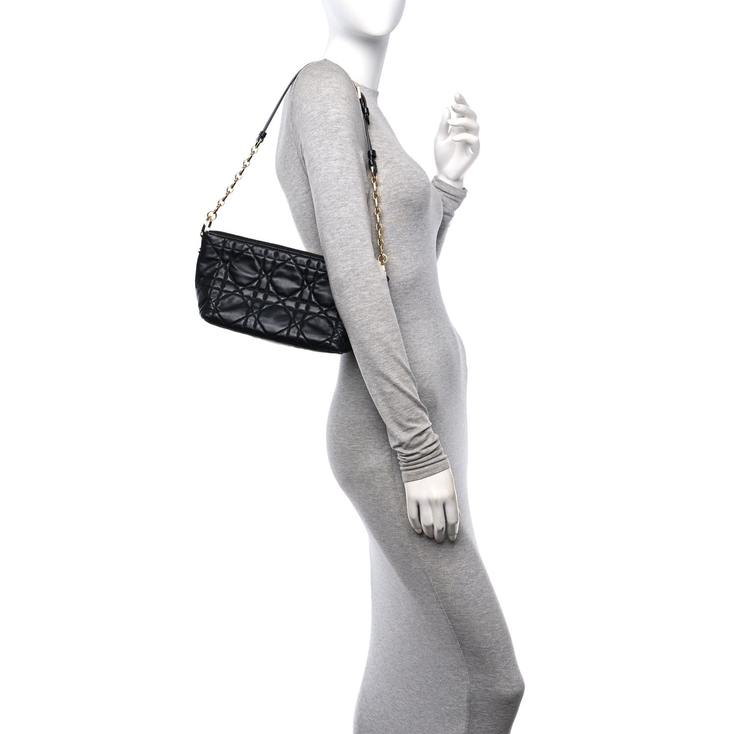 Lambskin Macrocannage DiorStar Hobo Bag Black