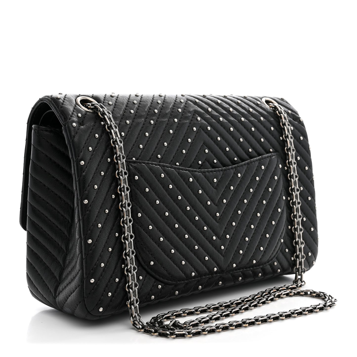 Sheepskin Chevron Quilted Studded 2.55 Reissue 226 Flap Black