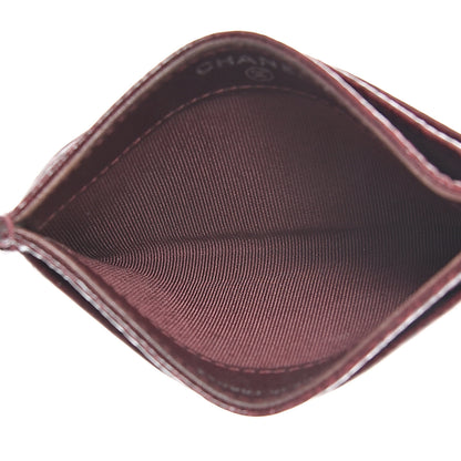 Chanel Distressed Patent Quilted Card Holder Bordeaux 4 of 8