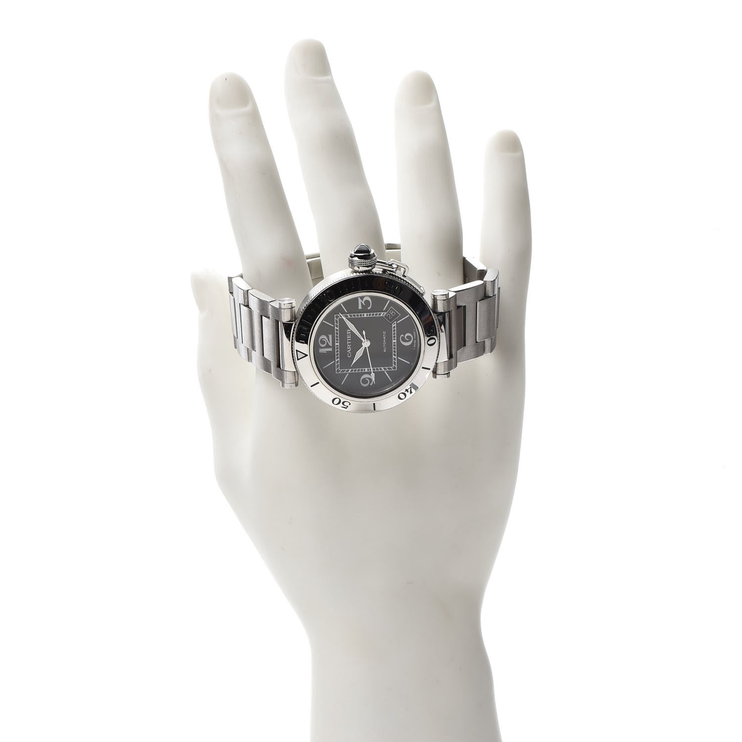 Cartier Stainless Steel 40mm Pasha C Seatimer Automatic Watch Black 2 of 9