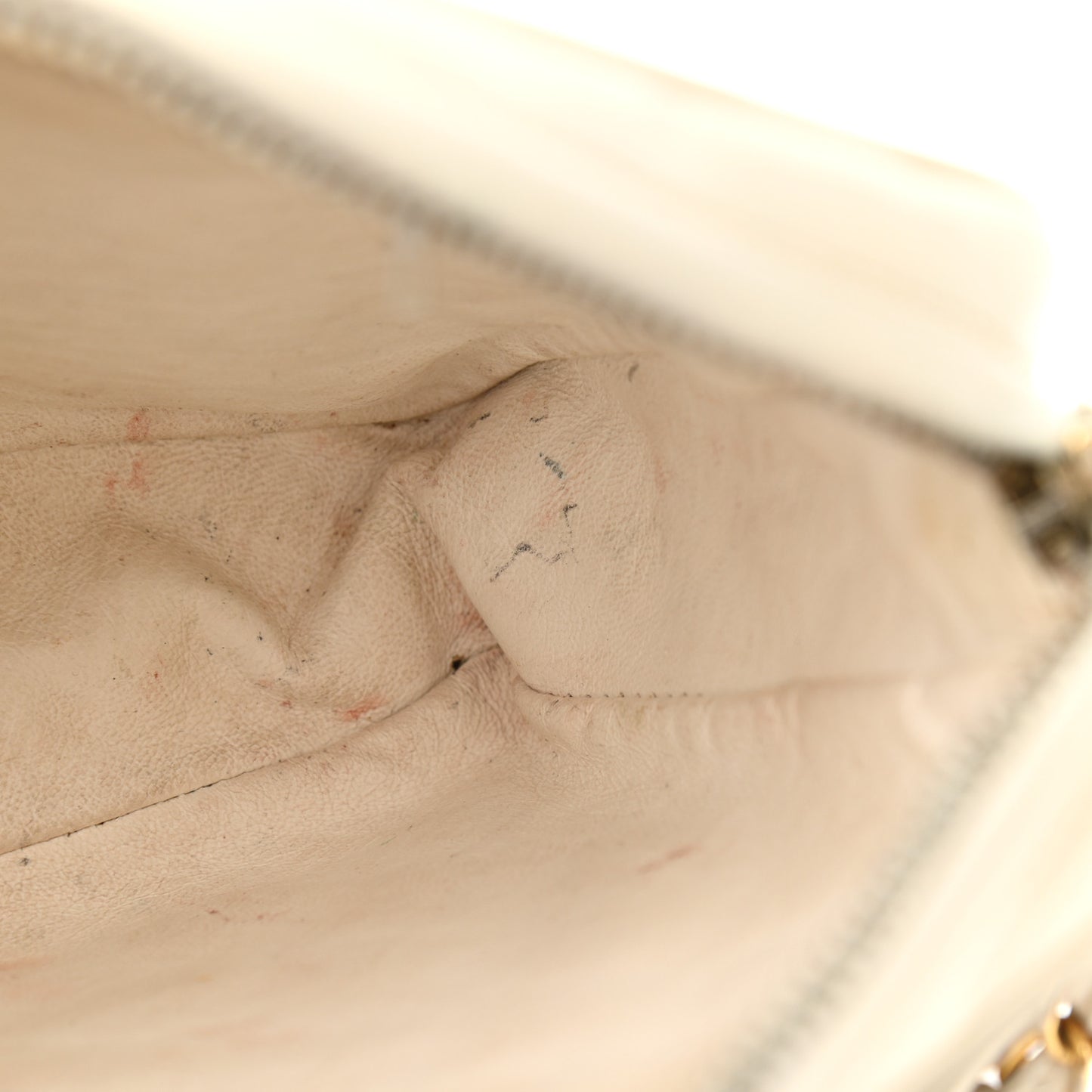 Lambskin Quilted Tassel Camera Case White