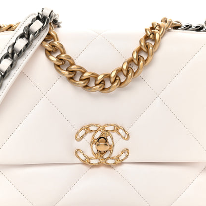 Chanel Lambskin Quilted Medium Chanel 19 Flap White 8 of 14