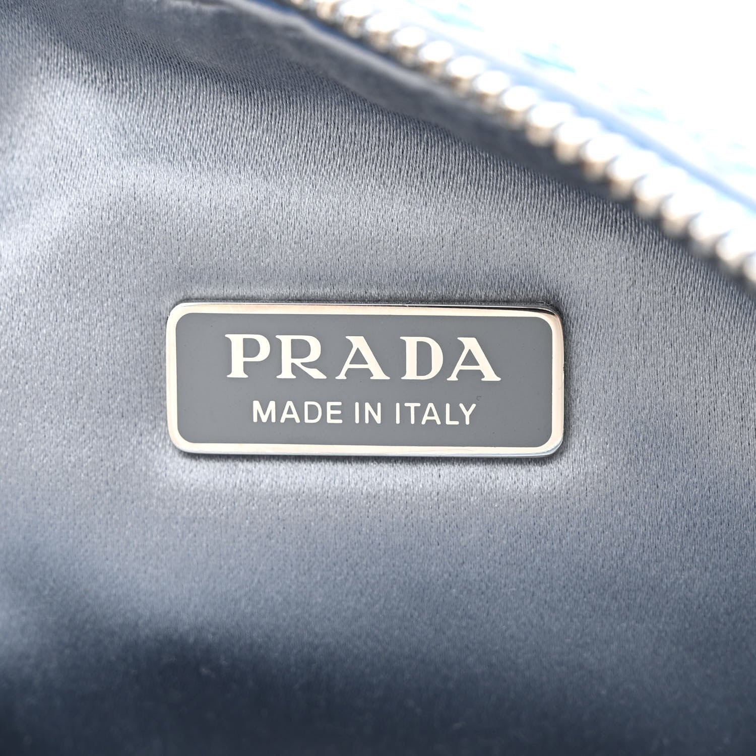 Prada Satin Crystal Triangle Pouch Celeste 6 of 11