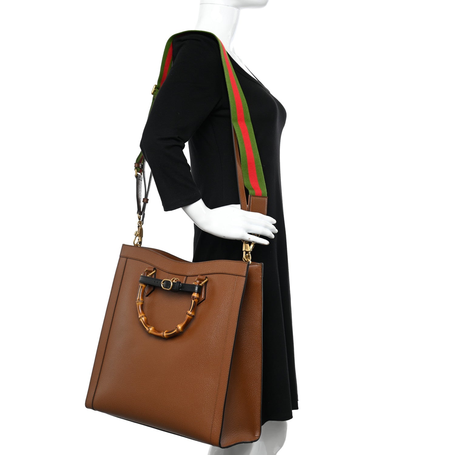 Gucci Wonka Grain Calfskin Large Diana Tote Bag Cuir Black 2 of 13