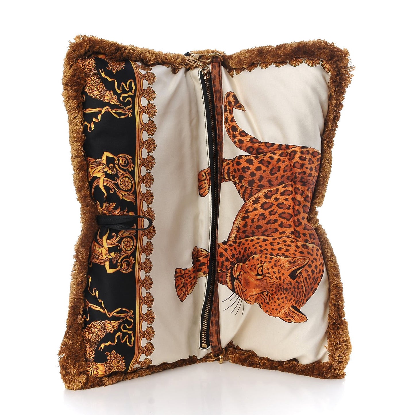 Silk Leopard Print Pillow Talk Shoulder Bag Gold