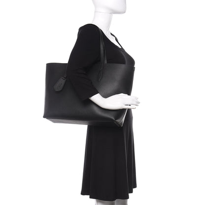 Burberry Grainy Calfskin Haymarket Check Medium Reversible Tote Black 2 of 10