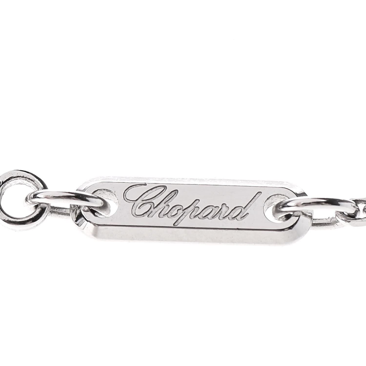 Chopard 18K White Gold Diamond Happy Diamonds Hamsa Pendant Necklace 4 of 6
