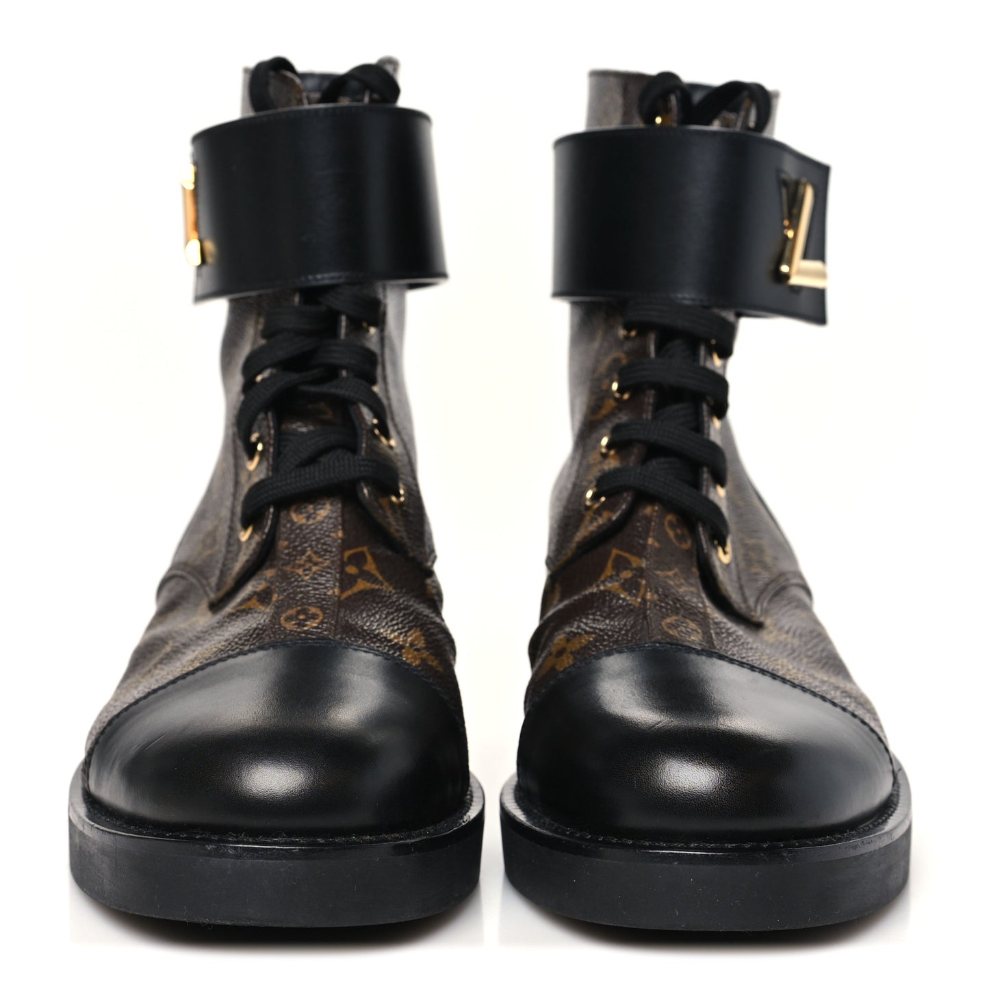 Calfskin Monogram Wonderland Flat Ranger Boots 40 Black