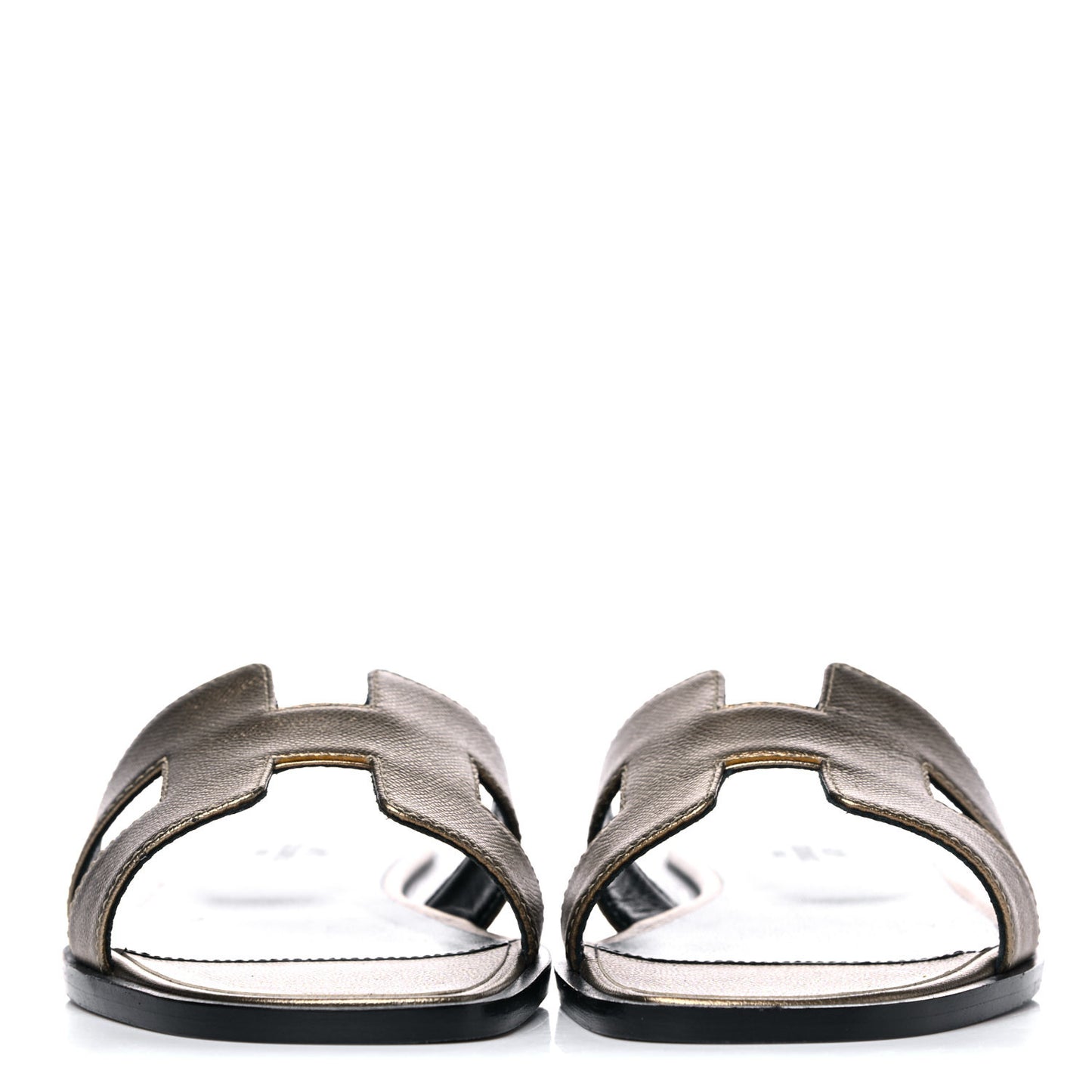 Metallic Epsom Oran Sandals 36 Vert Bronze