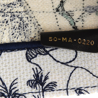 Christian Dior Canvas Embroidered Large Around The World Book Tote Blue 7 of 9