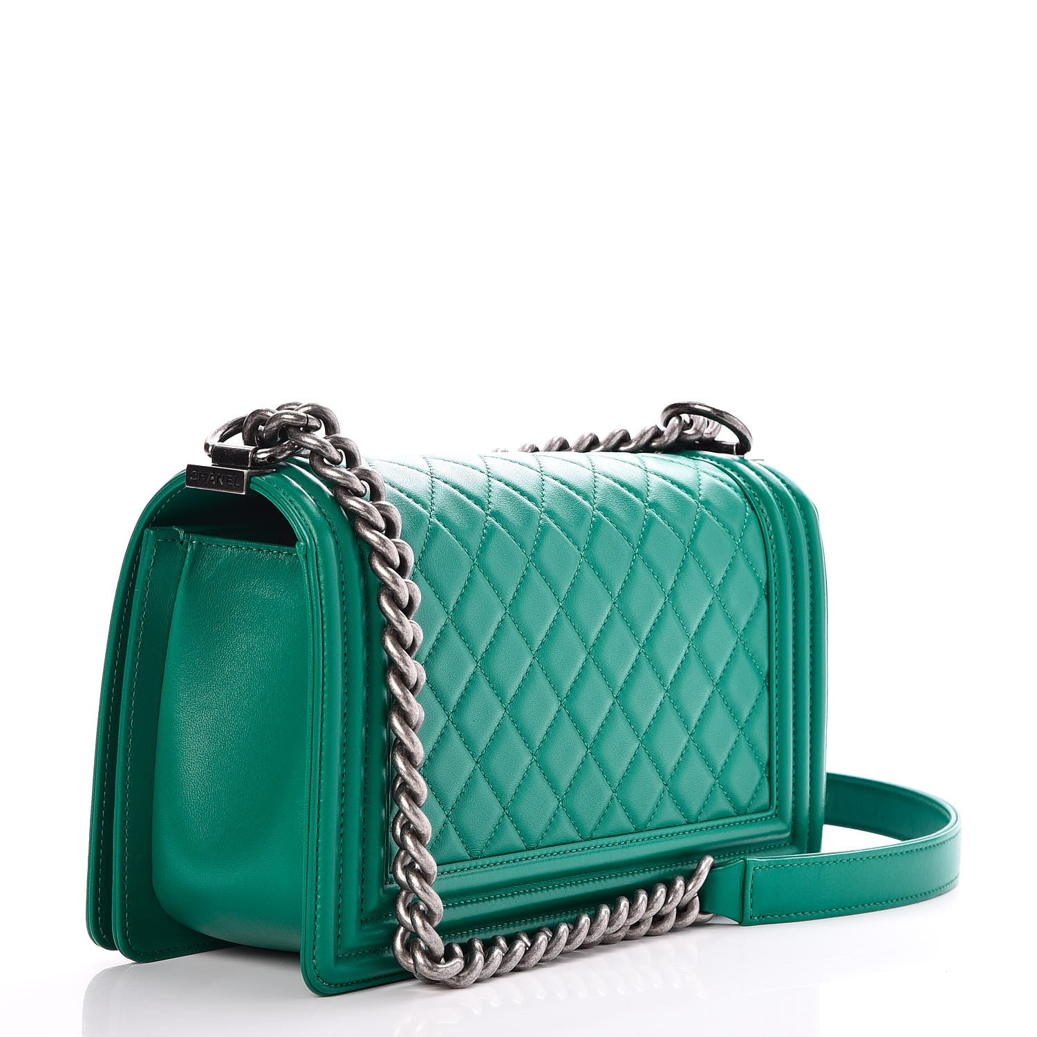 Chanel Lambskin Quilted Medium Boy Flap Green 3 of 8