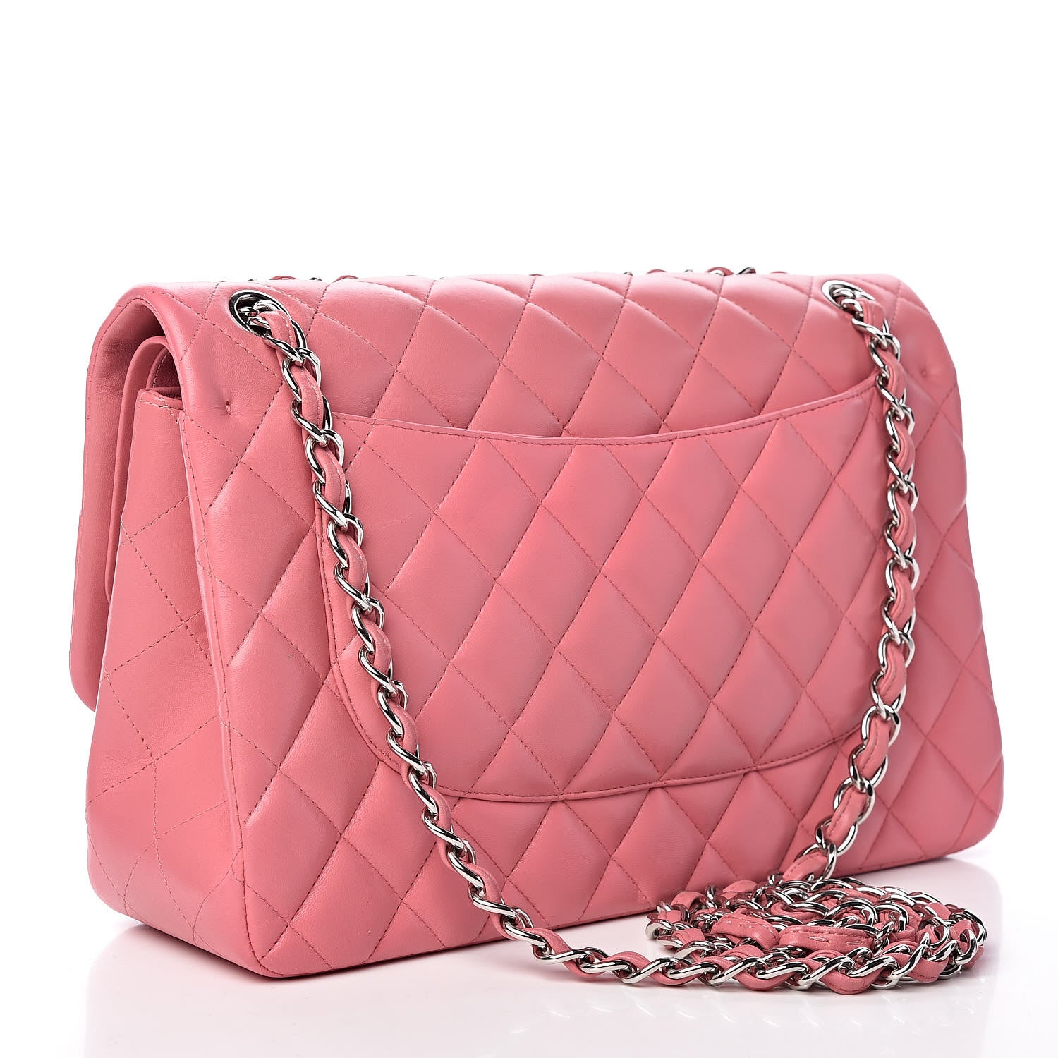 Chanel Lambskin Quilted Jumbo Double Flap Pink 3 of 14