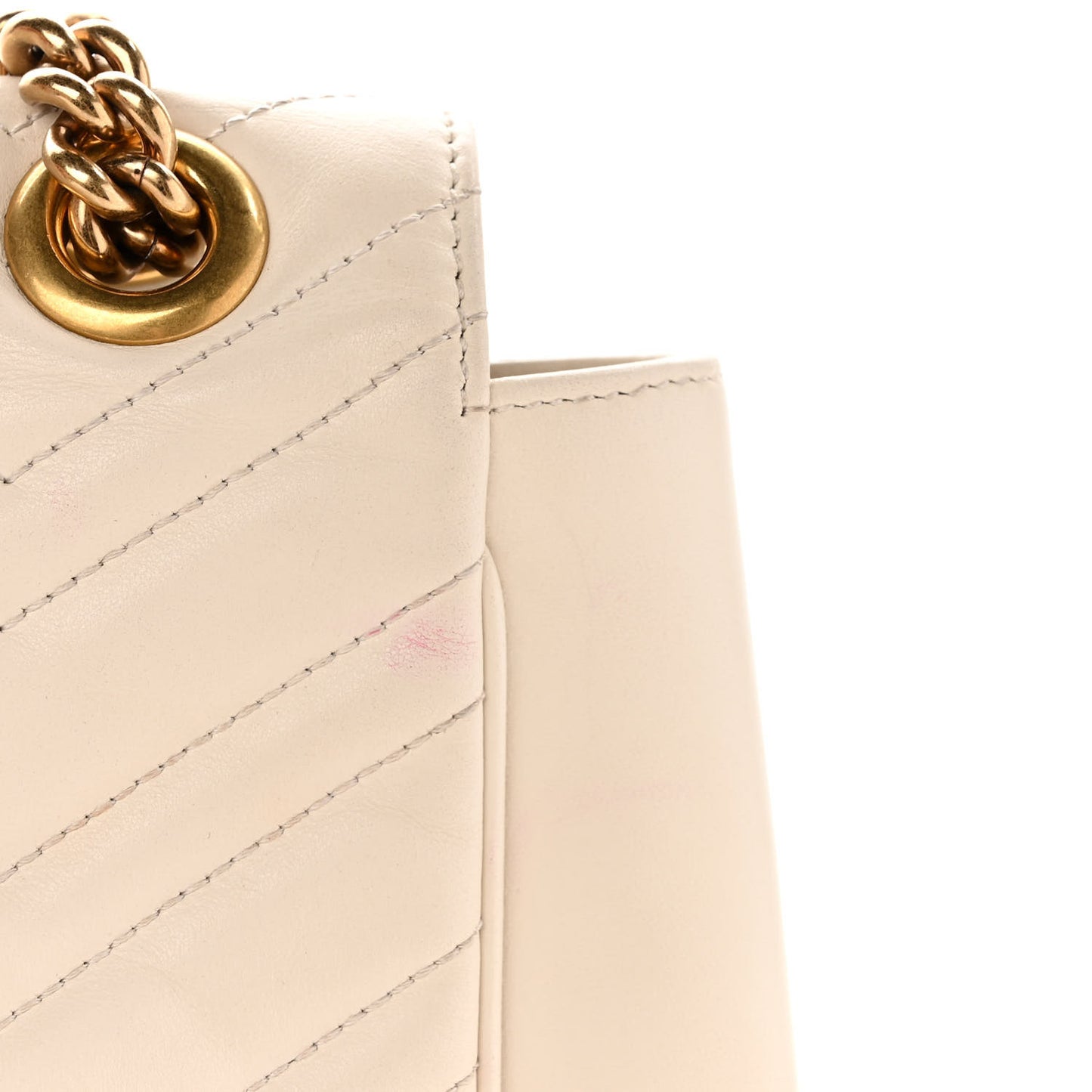 Calfskin Matelasse Large GG Marmont Shoulder Bag Mystic White