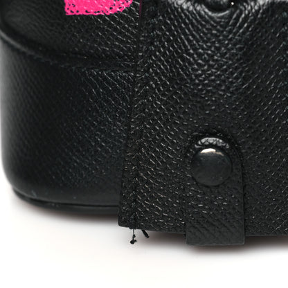 Balenciaga Signature Grained Calfskin Logo S Ville Top Handle Bag Black Rose Shocking 11 of 12