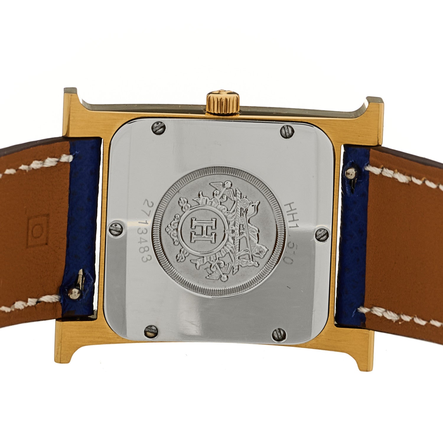 Hermes Stainless Steel Epsom 26mm Heure H Hour Quartz Watch Bleu