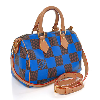Louis Vuitton Damier Pop Speedy Bandouliere 25 Blue 2 of 9