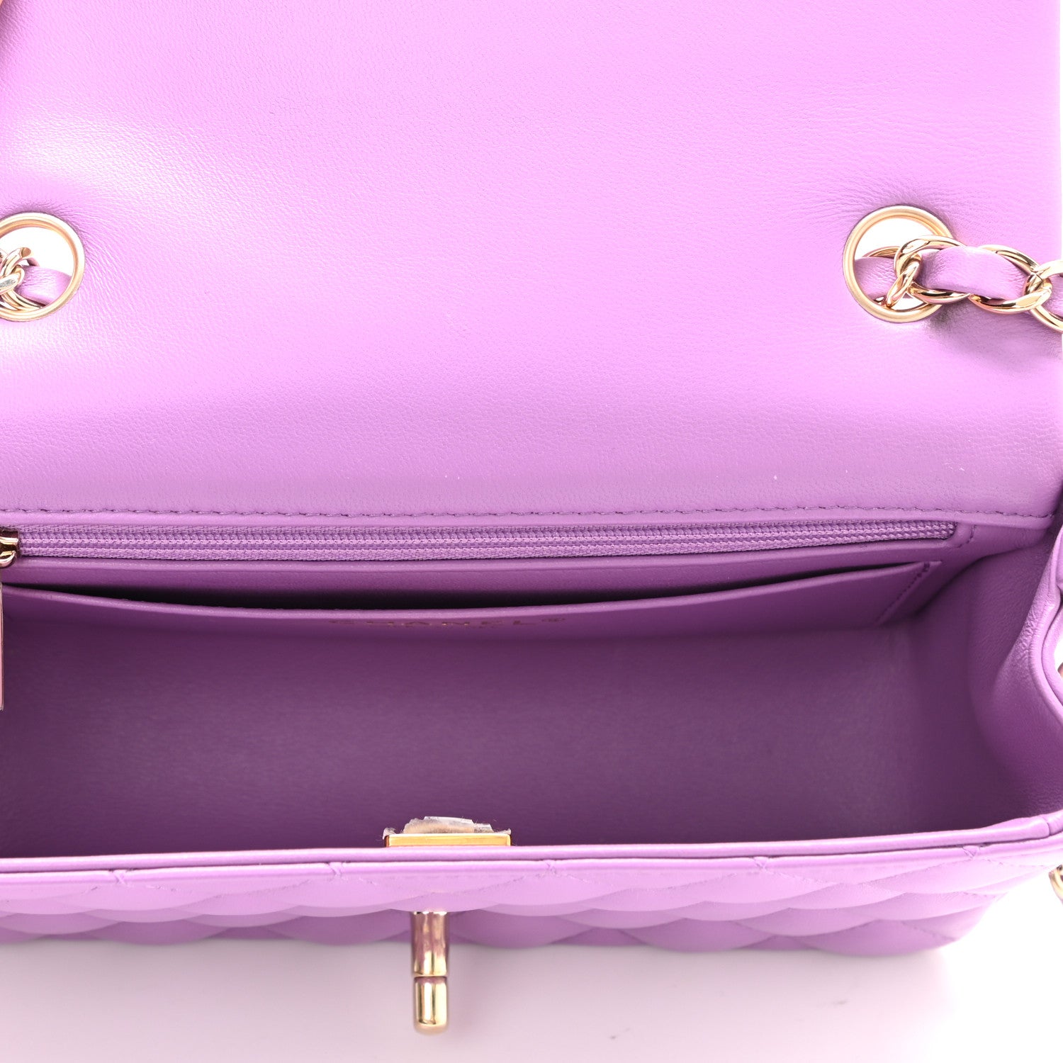 Chanel Lambskin Quilted Mini Rectangular Flap Purple 5 of 11