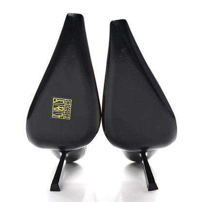 Saint Laurent Vernice Gloss Slingback Graham 115 Pumps 35 Fluffy Chataigne 5 of 9