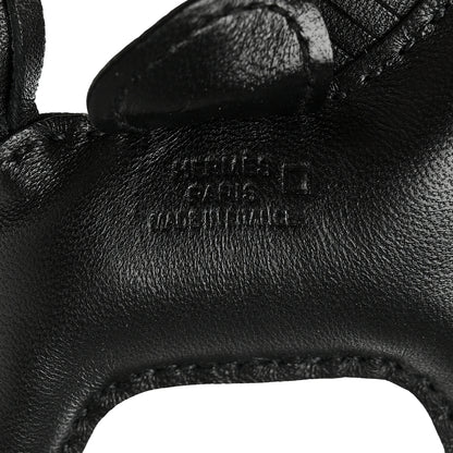 Hermes Milo Lambskin Matte Alligator Touch Grigri Rodeo Horse Bag Charm PM So Black 3 of 4