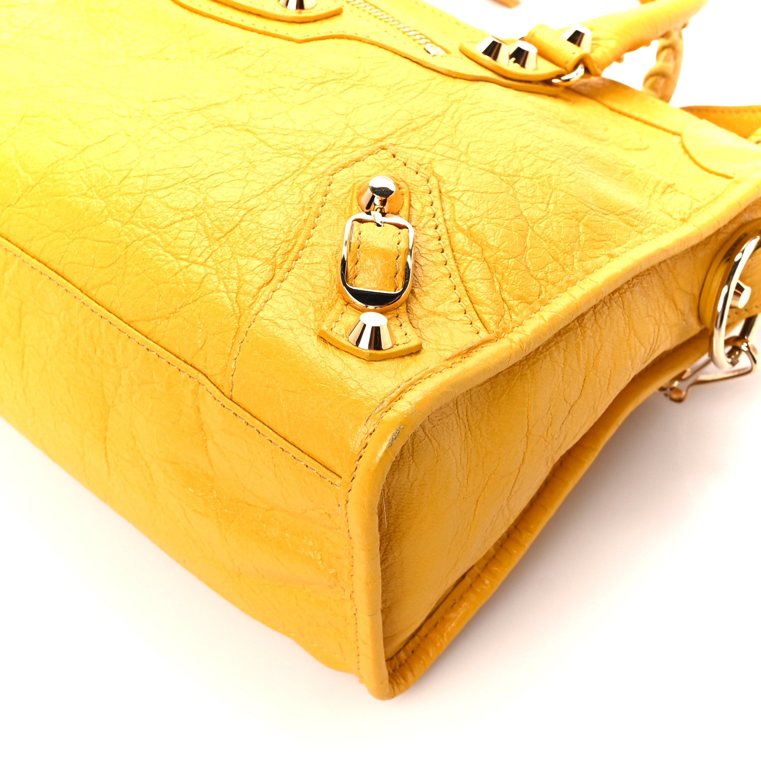 Balenciaga Agneau Classic Silver Hardware City S Jaune Epi 12 of 13