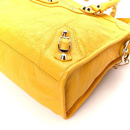 Balenciaga Agneau Classic Silver Hardware City S Jaune Epi 12 of 13