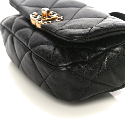 Chanel Lambskin Quilted Chanel 19 Waist Bag Black 9 of 13