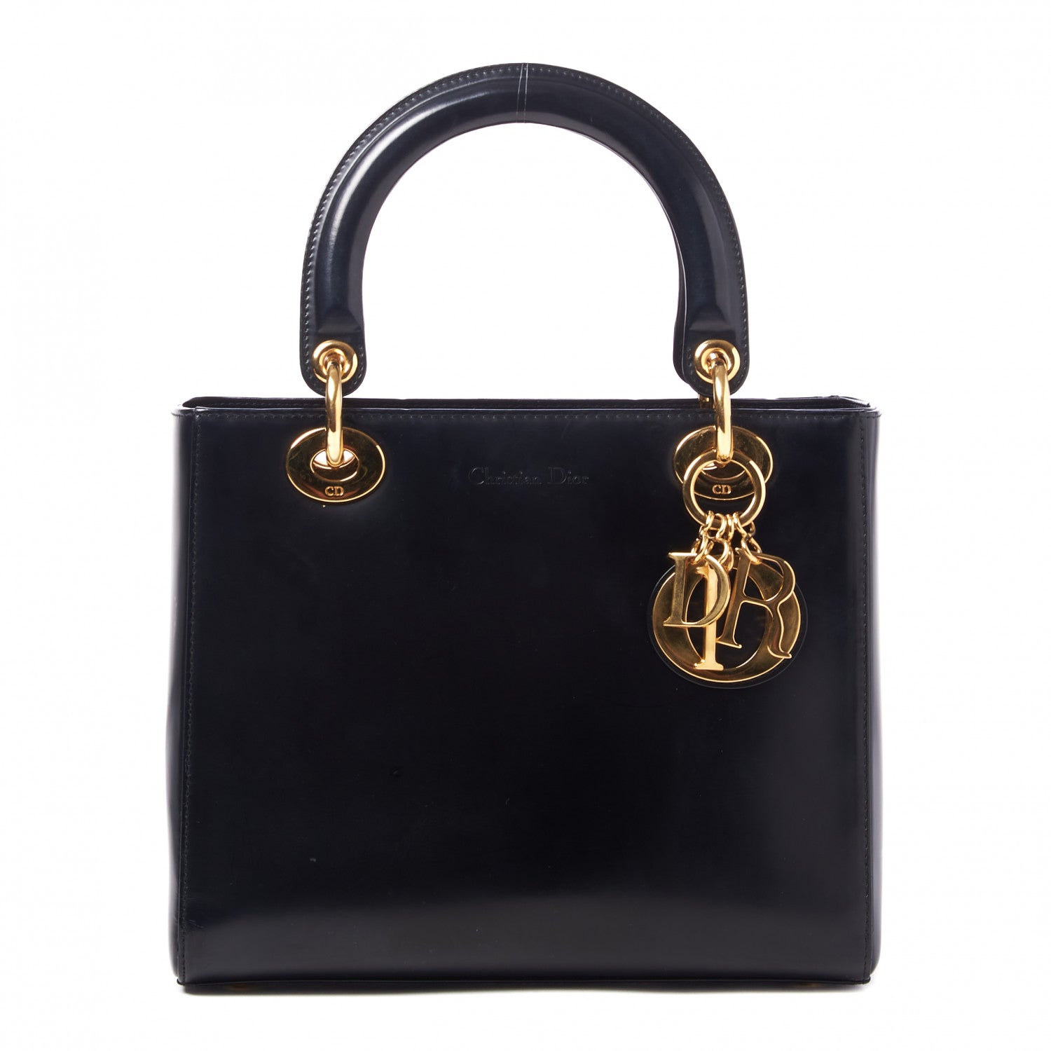 Christian Dior Glazed Calfskin Medium Lady Dior Black 1 of 7