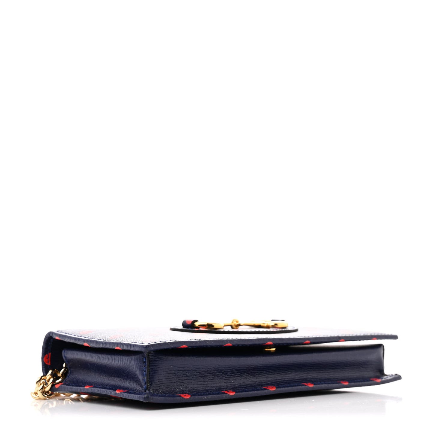 Shangai Calfskin Polka Dot Horsebit 1955 Wallet On Chain Blue Orange Sailor Blue