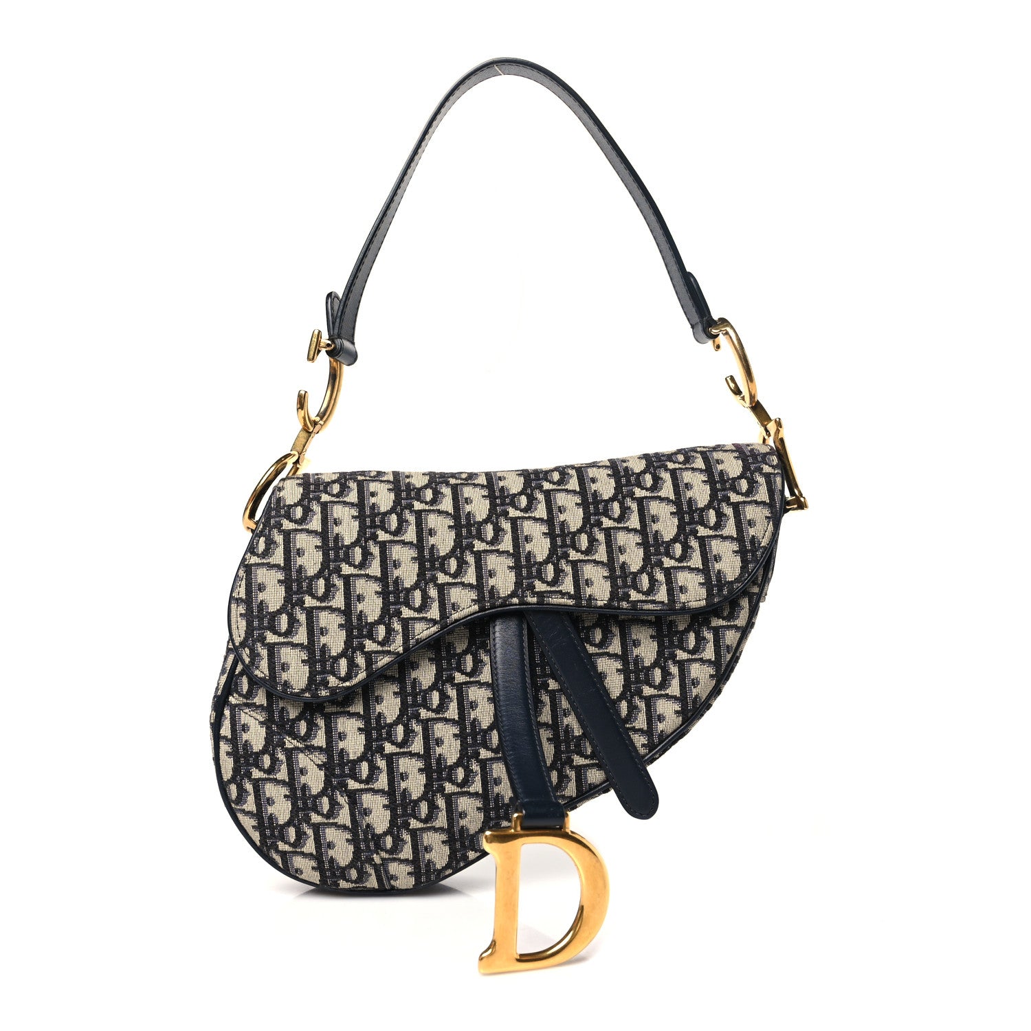 Christian Dior Oblique Saddle Bag Blue 1 of 11