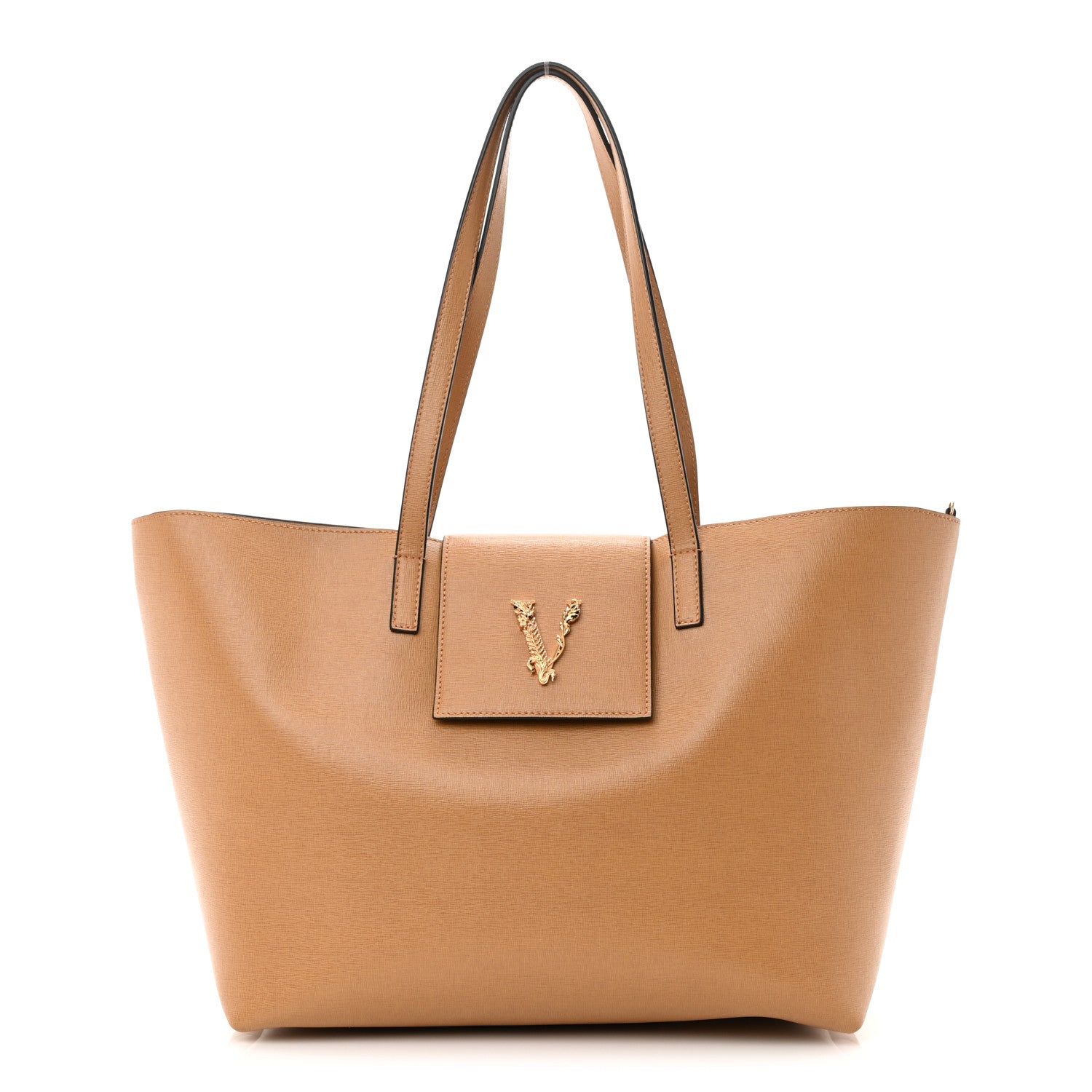 Versace Saffiano Virtus Tote Caramel 3 of 10