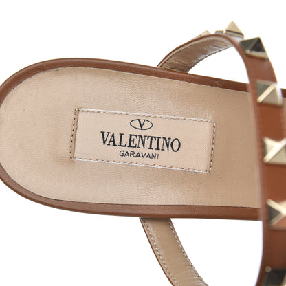 Valentino Garavani Calfskin Rockstud 60mm Caged Slide Sandals 41.5 Tobacco 6 of 9