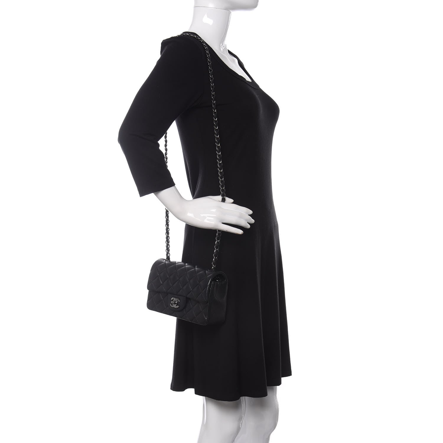 Chanel Lambskin Quilted Mini Rectangular Flap Black 2 of 10