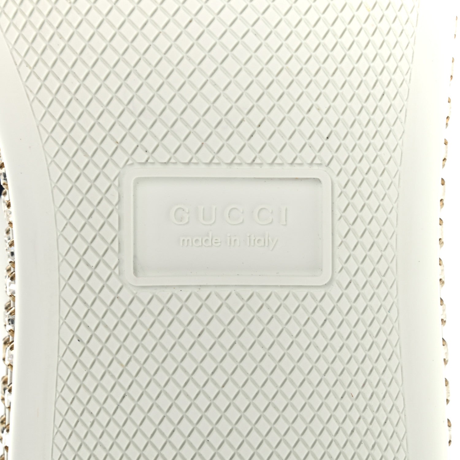 Gucci Calfskin Crystal Web Bee Embroidered Womens Ace Platform Sneakers 37 White 6 of 8