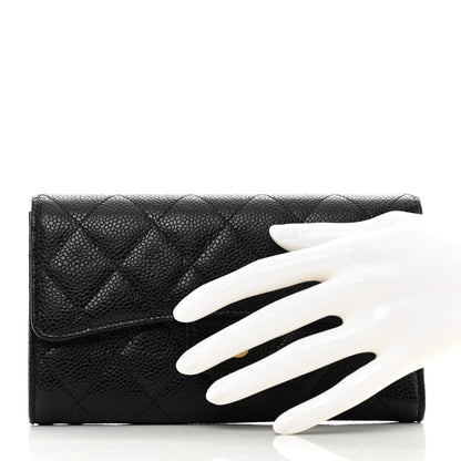 Chanel Caviar Quilted Large Flap Wallet Black 2 of 9