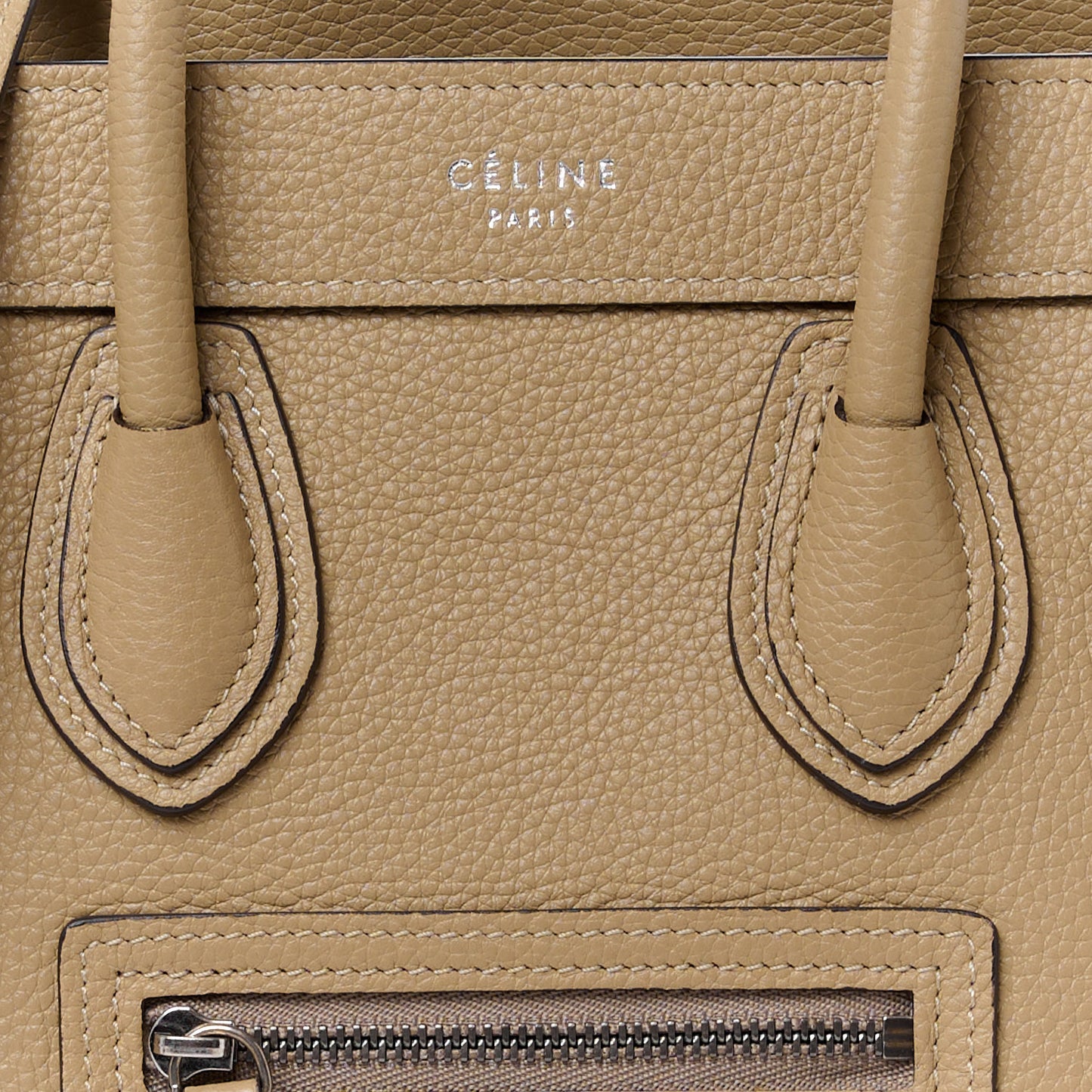 Drummed Calfskin Nano Luggage Dune
