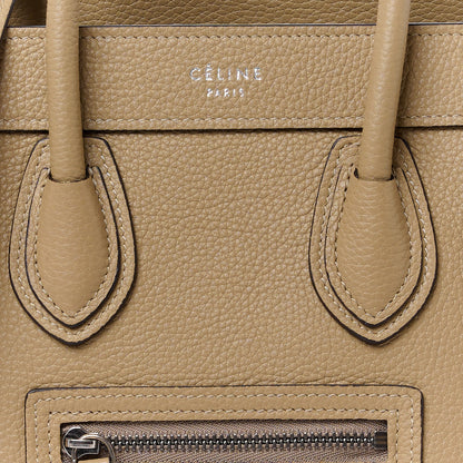 Celine Drummed Calfskin Nano Luggage Dune 8 of 10