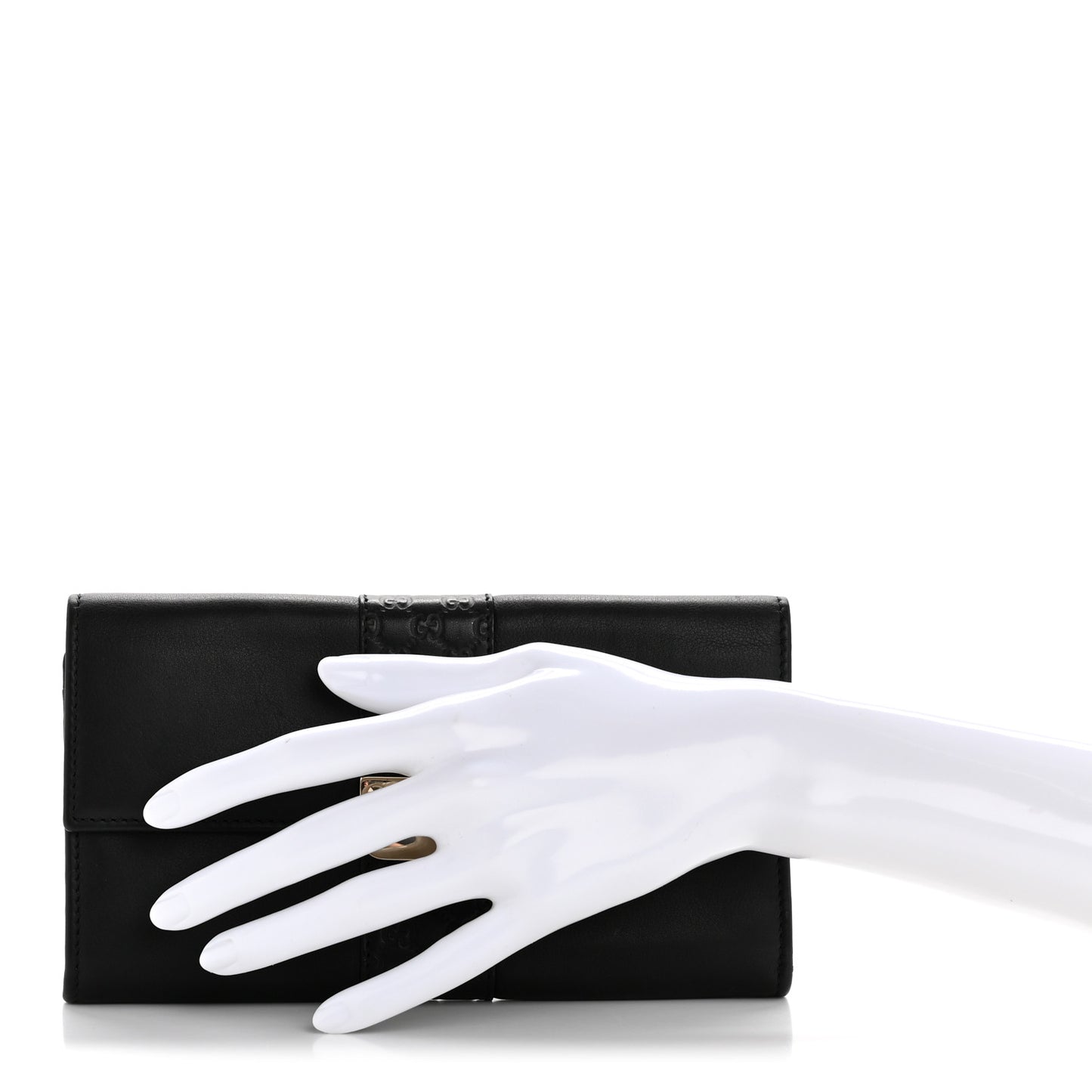 Microguccissima Calfskin GG Continental Wallet Black