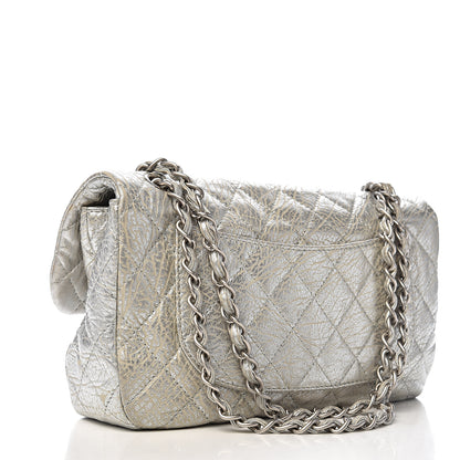 Chanel Calfskin Mirror CC Crackled Flap Silver 3 of 12