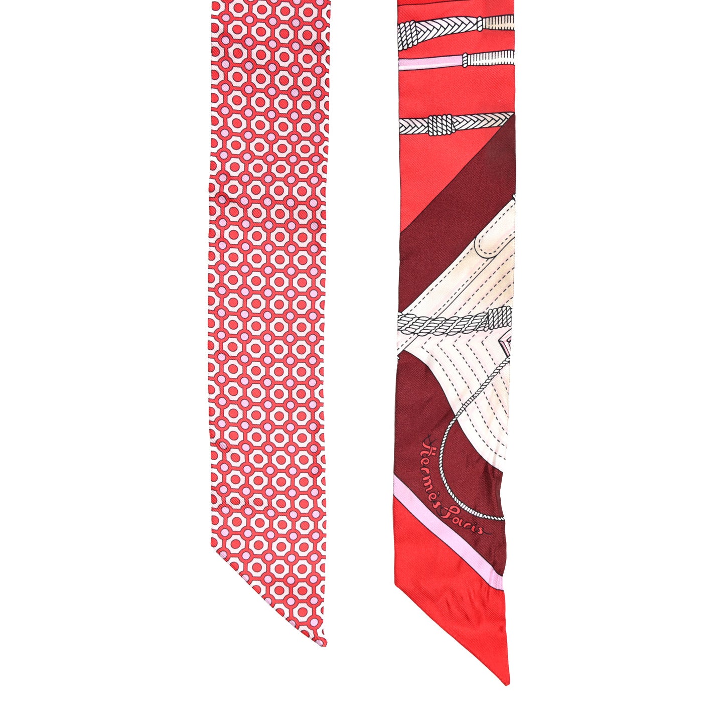 Silk Clic Clac Modern Cannage Twilly Rouge Bordeaux Rose