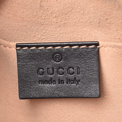 Gucci Calfskin Matelasse Mini GG Marmont Chain Shoulder Bag Black 6 of 12